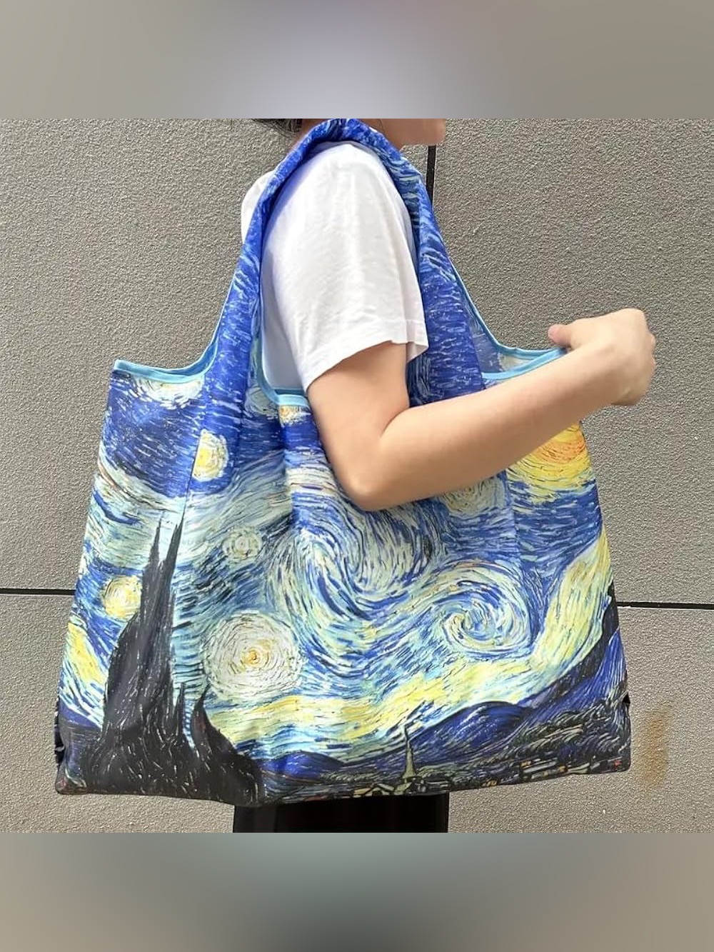 Van Gogh Starry Night Boho Y2K Vintage Foldable Reusable Tote Bag Brand New